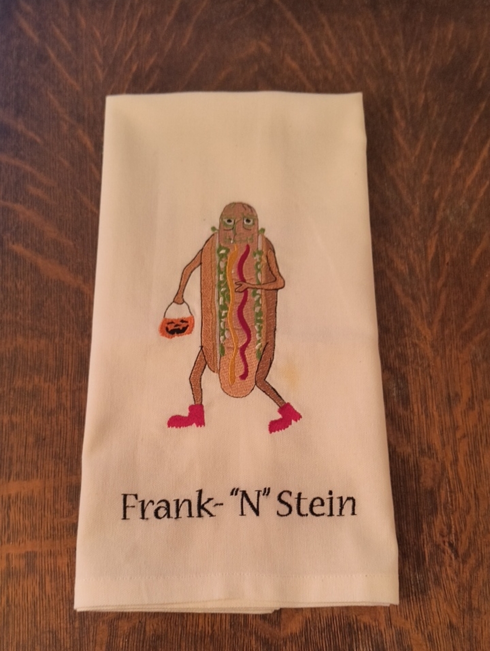 Frank-N-Stein Hotdog Halloween Tea Towel - Picture 1 of 11
